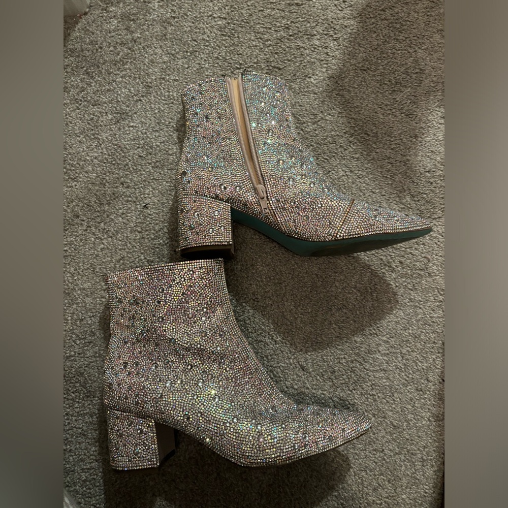 betsy johnson rhinestone boots